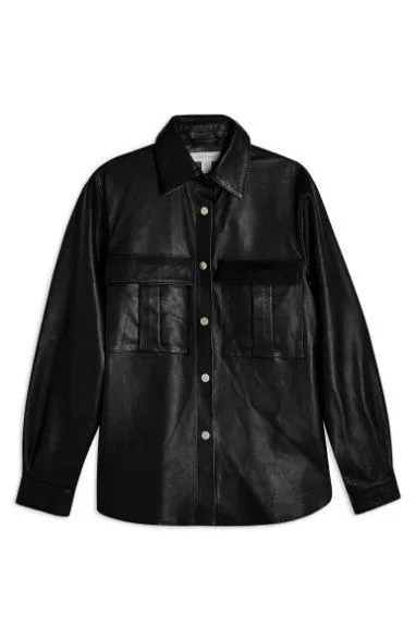 Leather Shirt Jacket