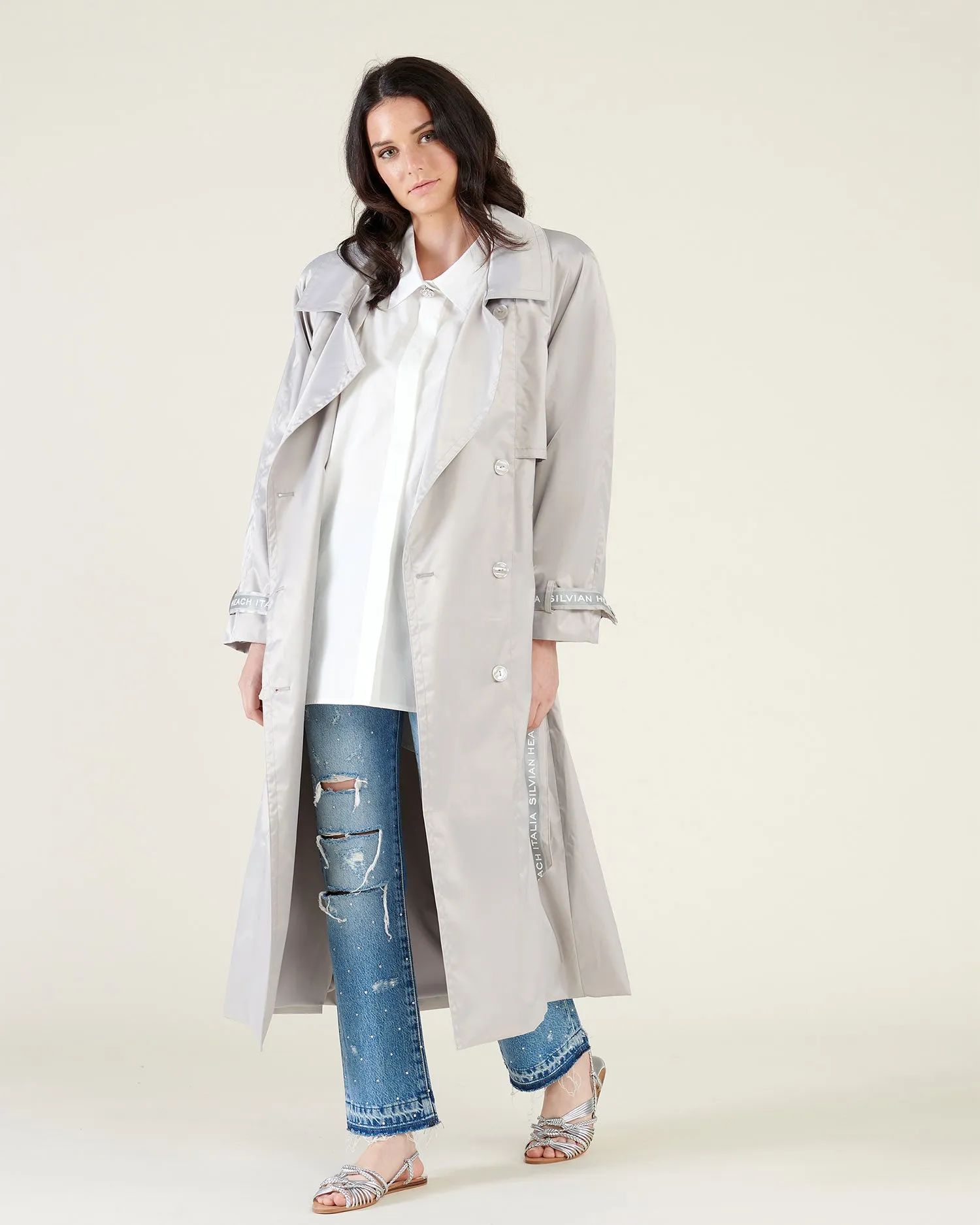 Long trench coat with belt