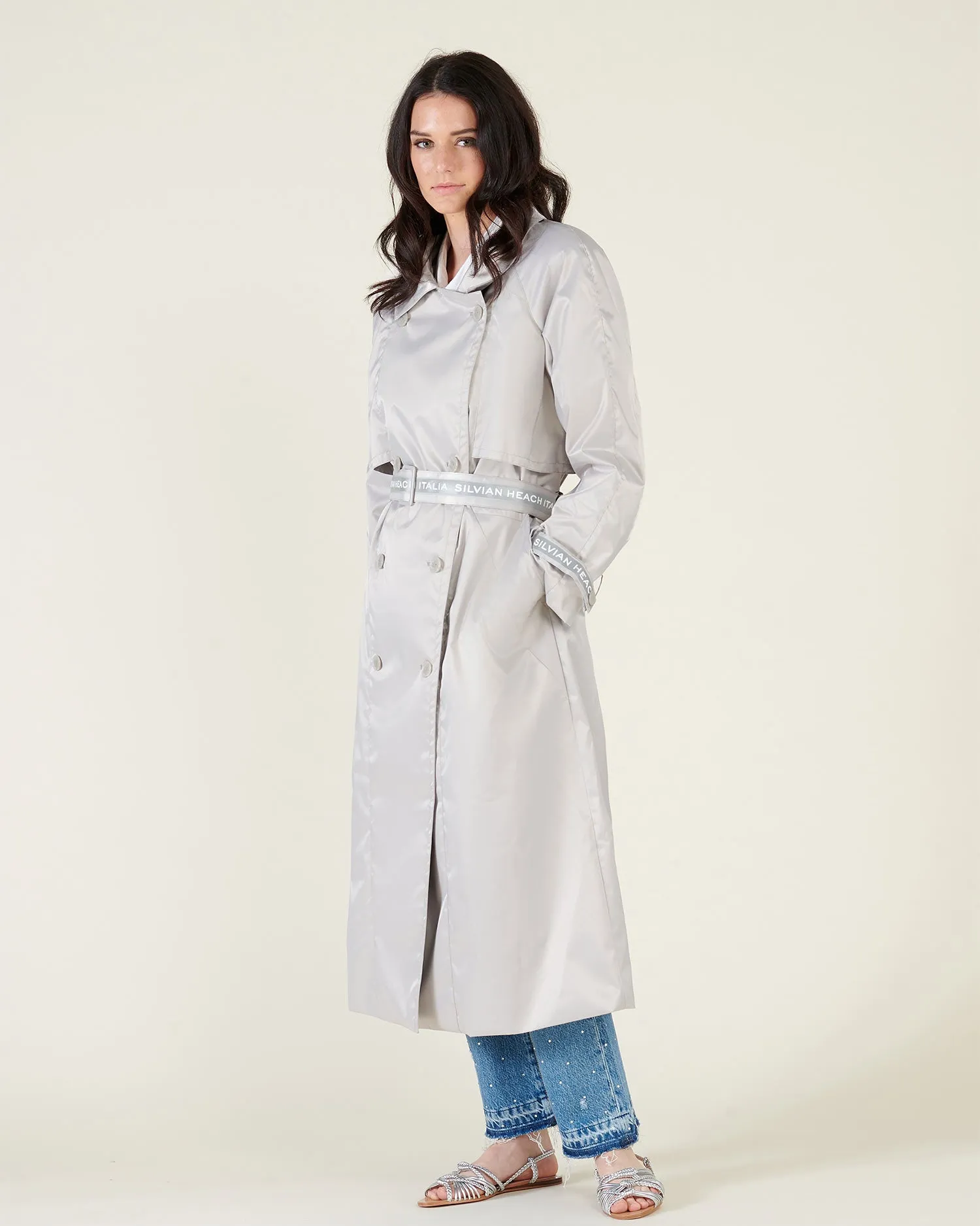 Long trench coat with belt