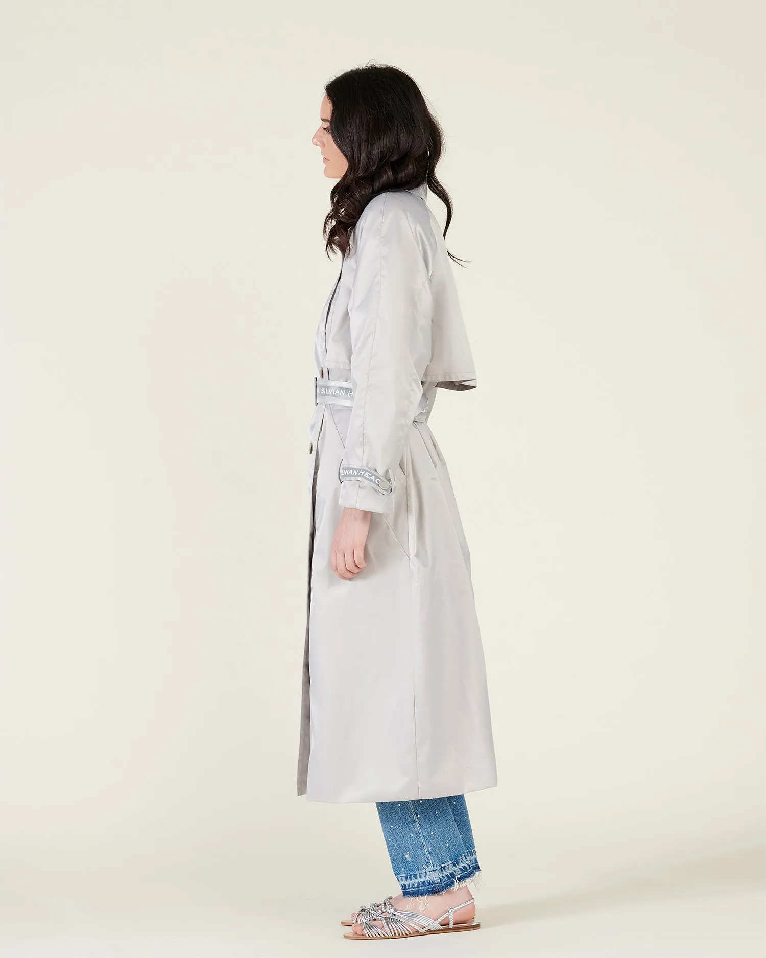 Long trench coat with belt