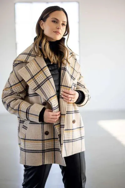 Lucas Double Face Wool Plaid Coat - Oatmeal