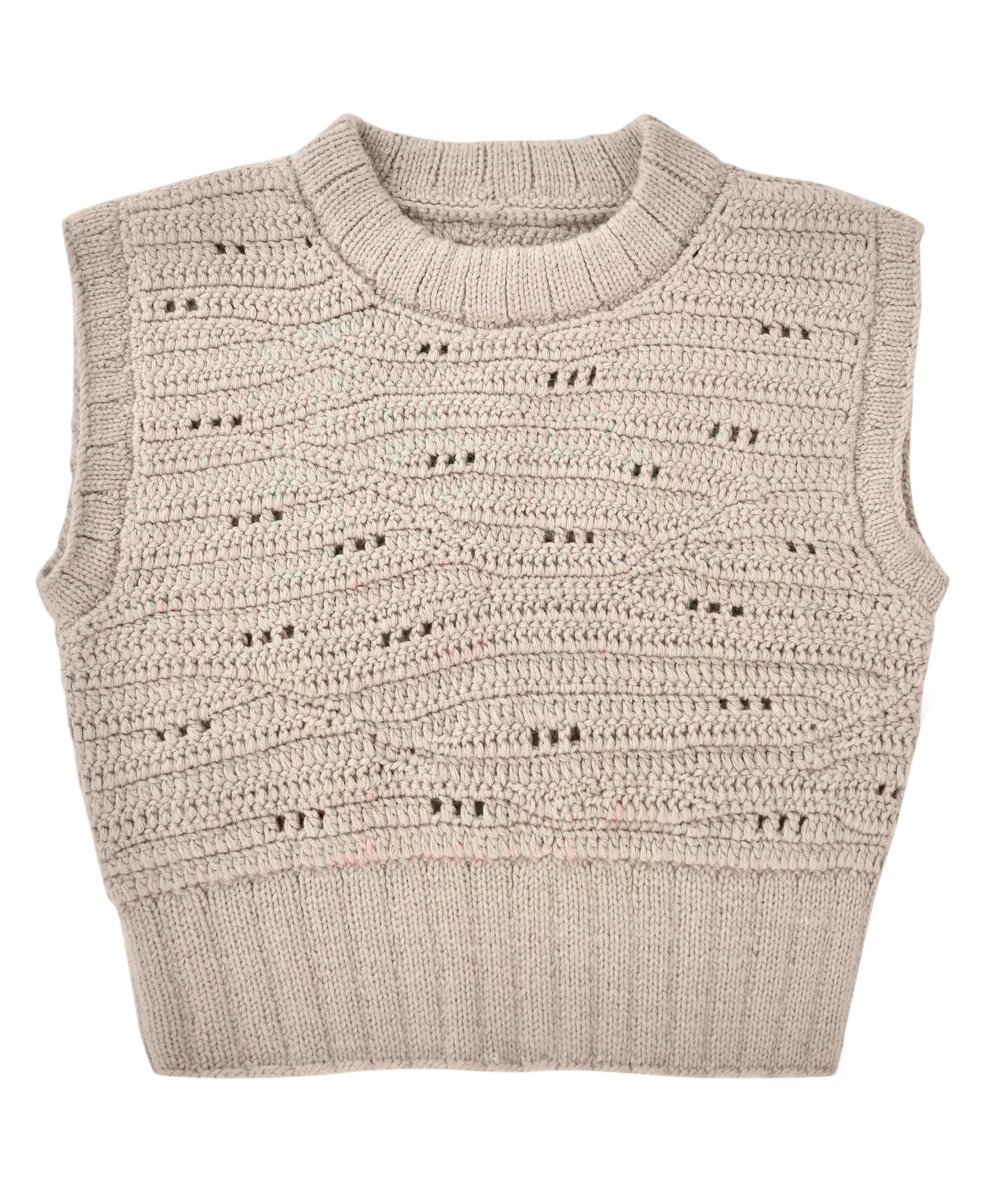 Marin Hand Knit Vest in Koala Grey