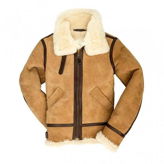 Men's B3 Bomber Suede Sheepskin Leather Jacket