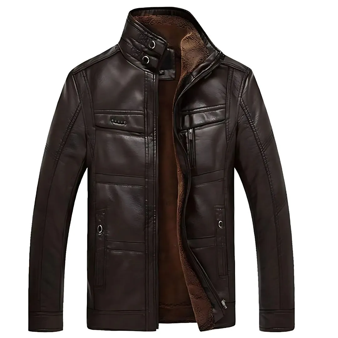 Men's Faux Fur Leather Jacket