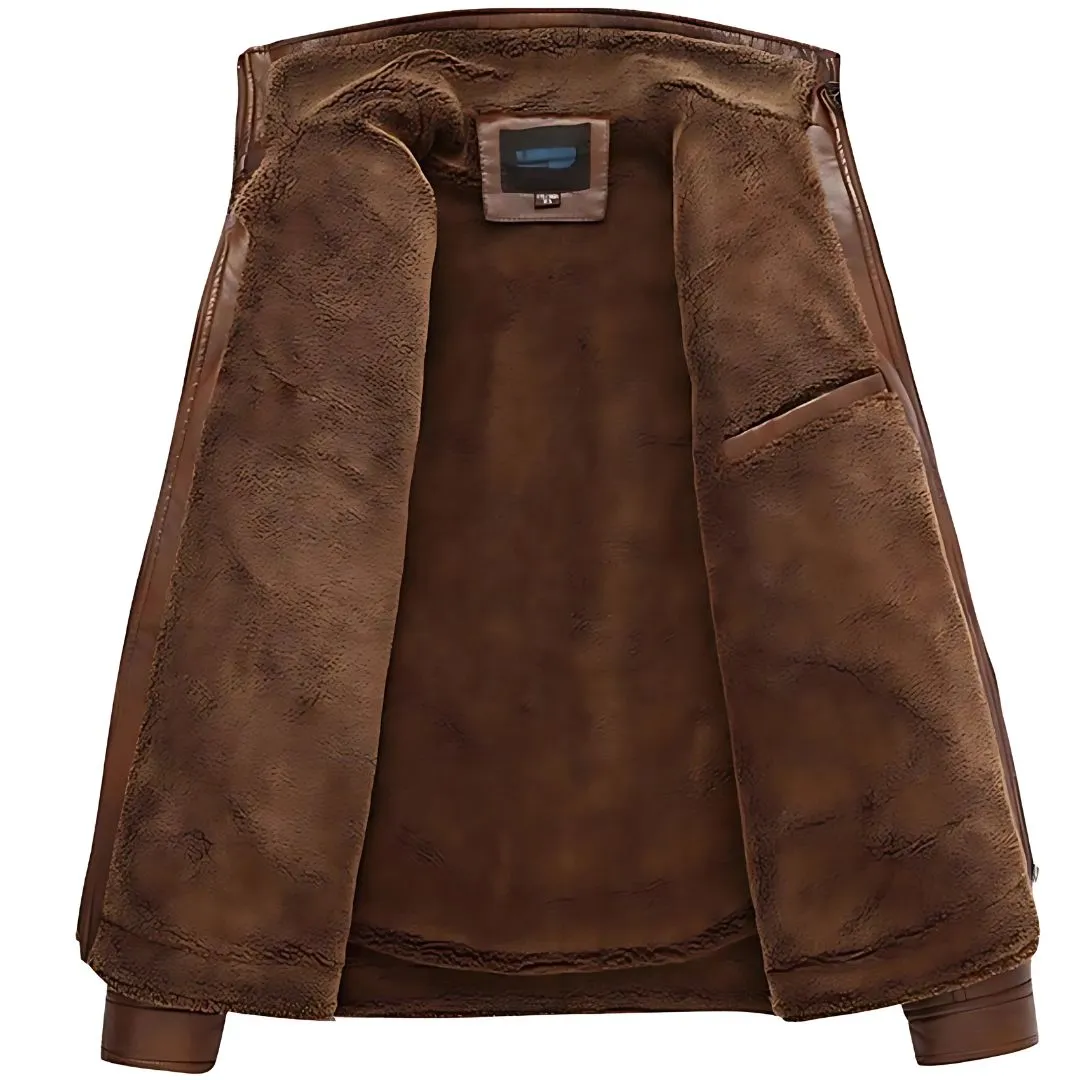 Men's Faux Fur Leather Jacket