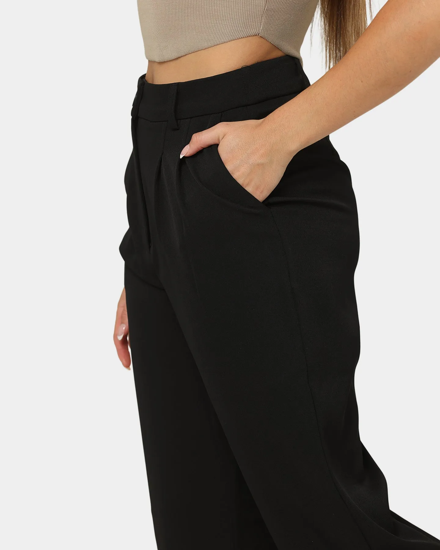 MNML Women's Wide Leg Pants Black