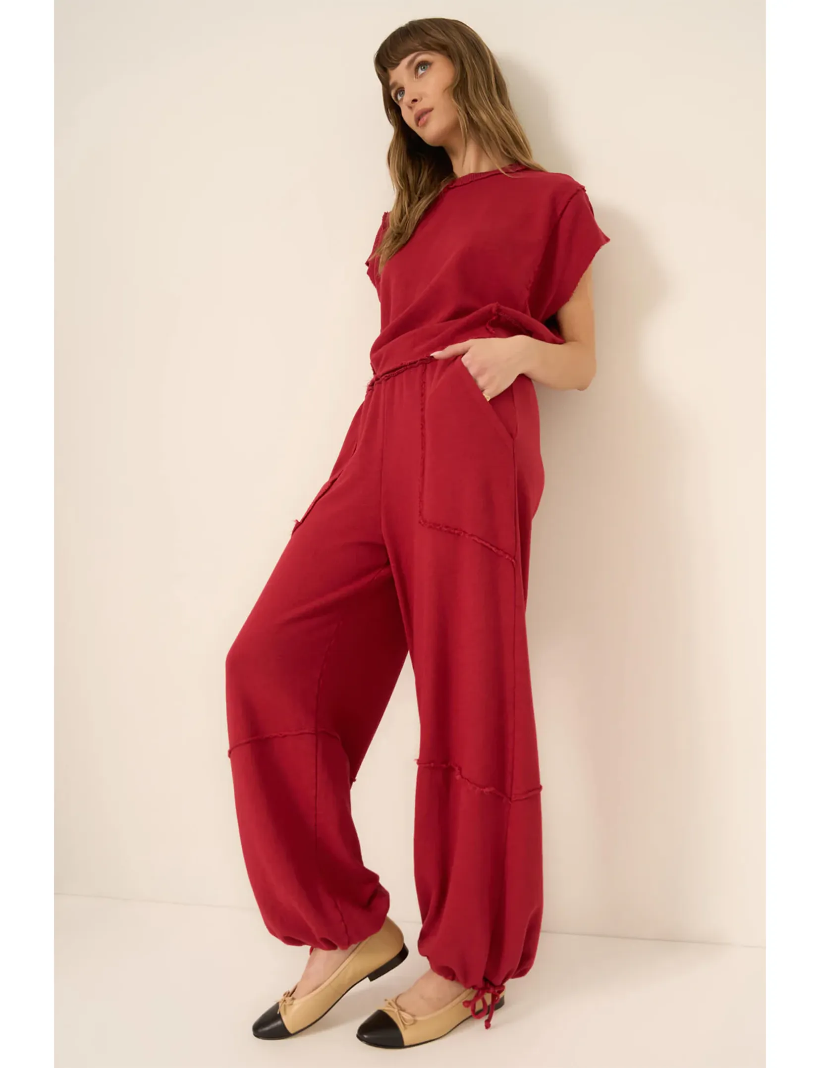 Mystic Parachute Terry Jogger, Red Currant