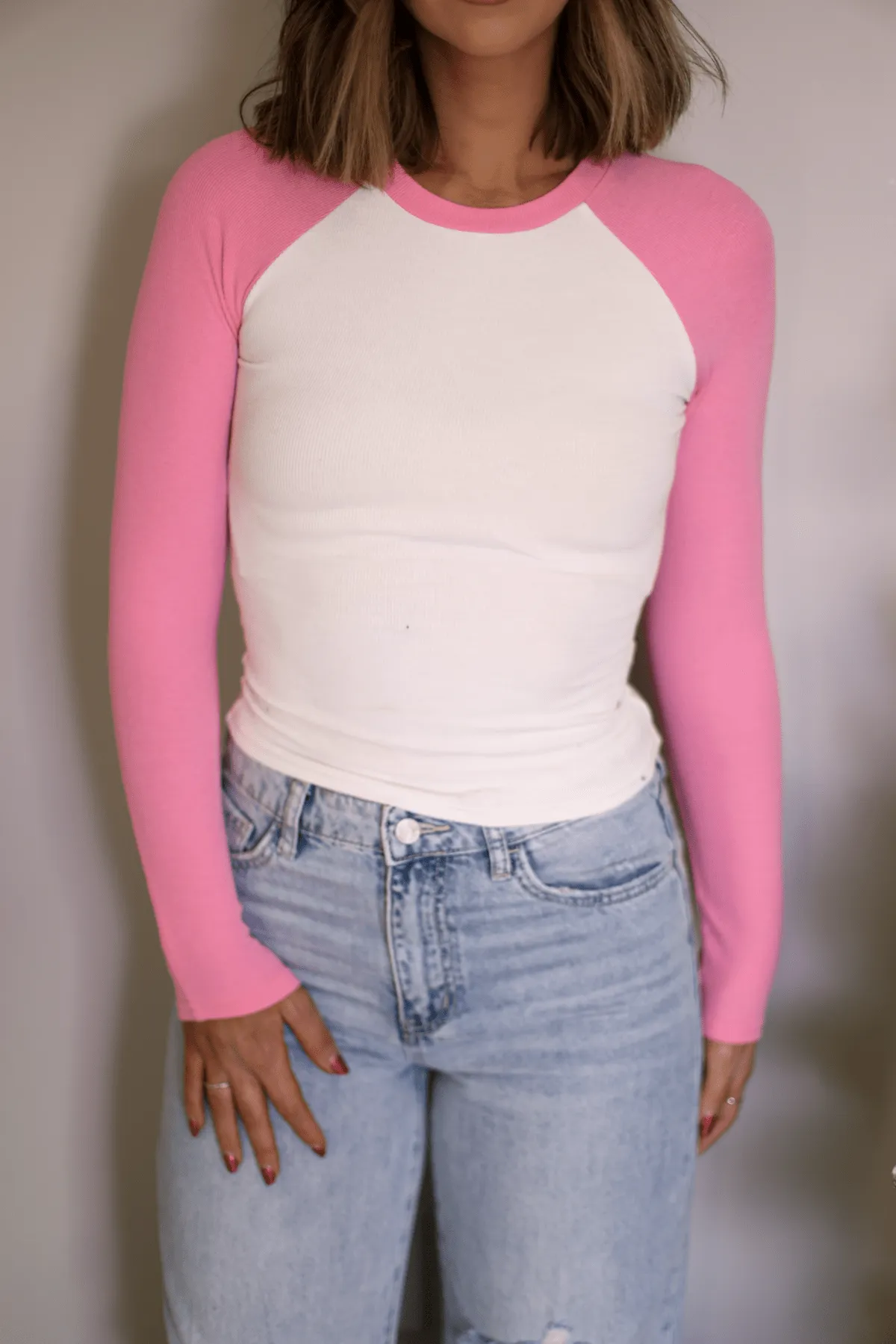 Natalie Pink Color Block Tee | Pre Order