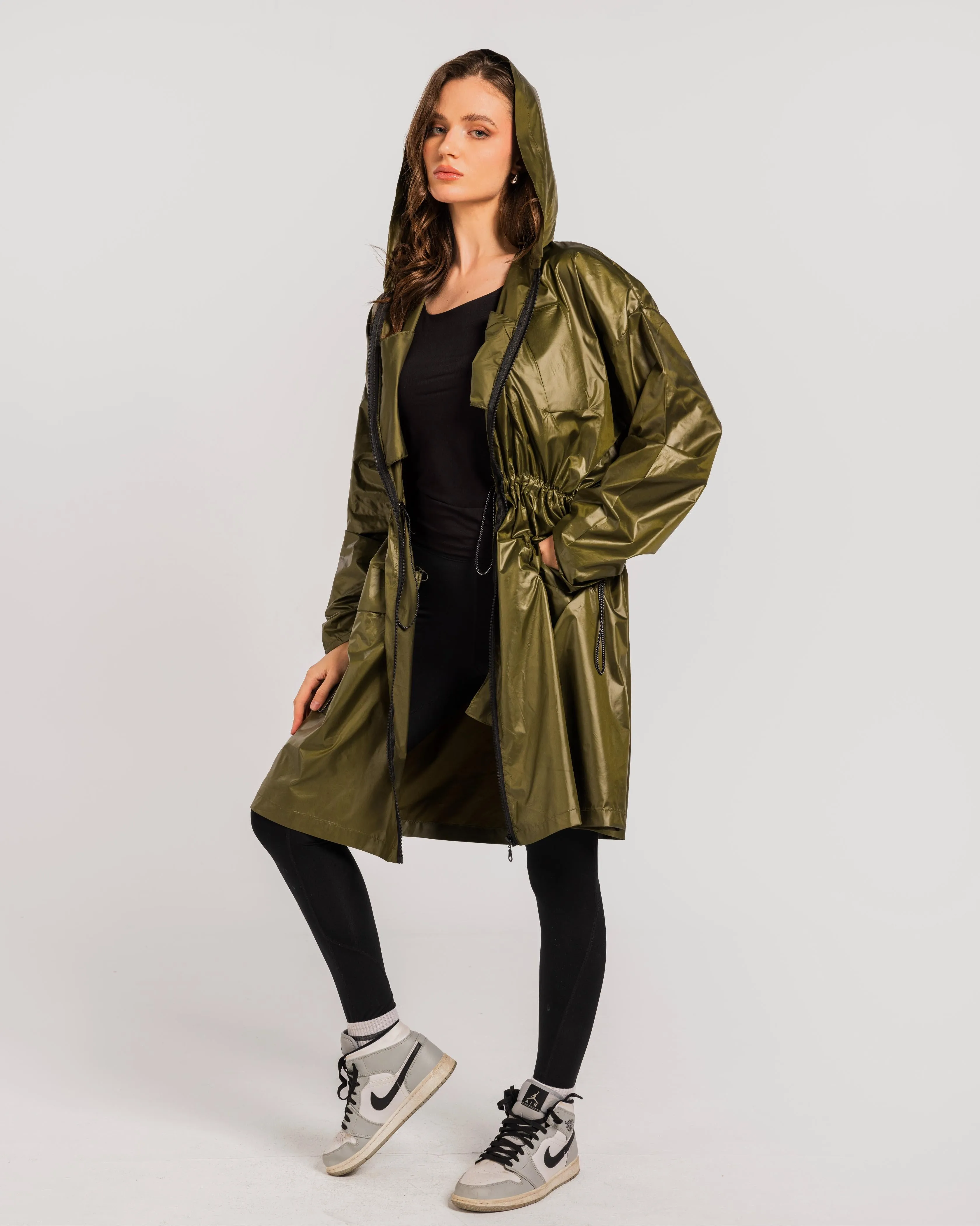 Olive  Waterproof Trench Coat