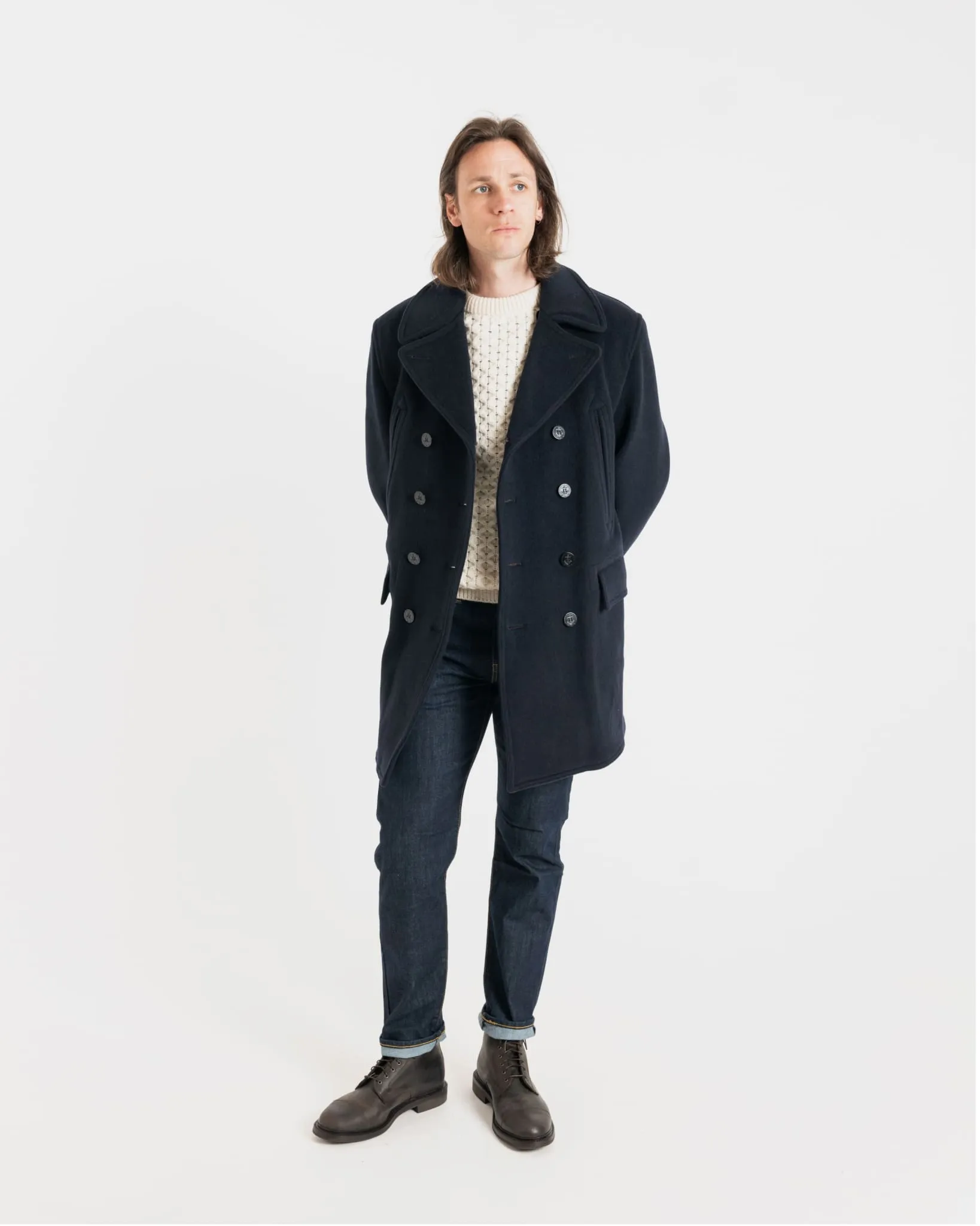 Oversized Peacoat Navy Royal Stewart