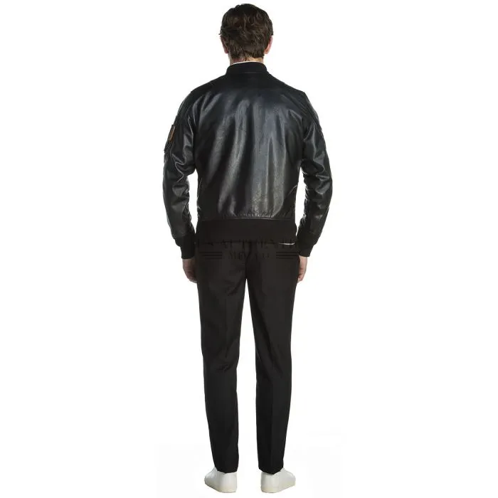 Pilot leather bomber jacket