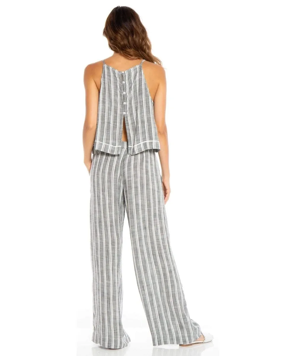 Pleated Front Wide Leg Pant