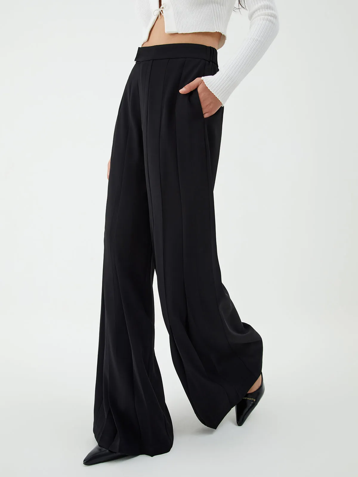 Pleated Wide Graceful Leg Pants