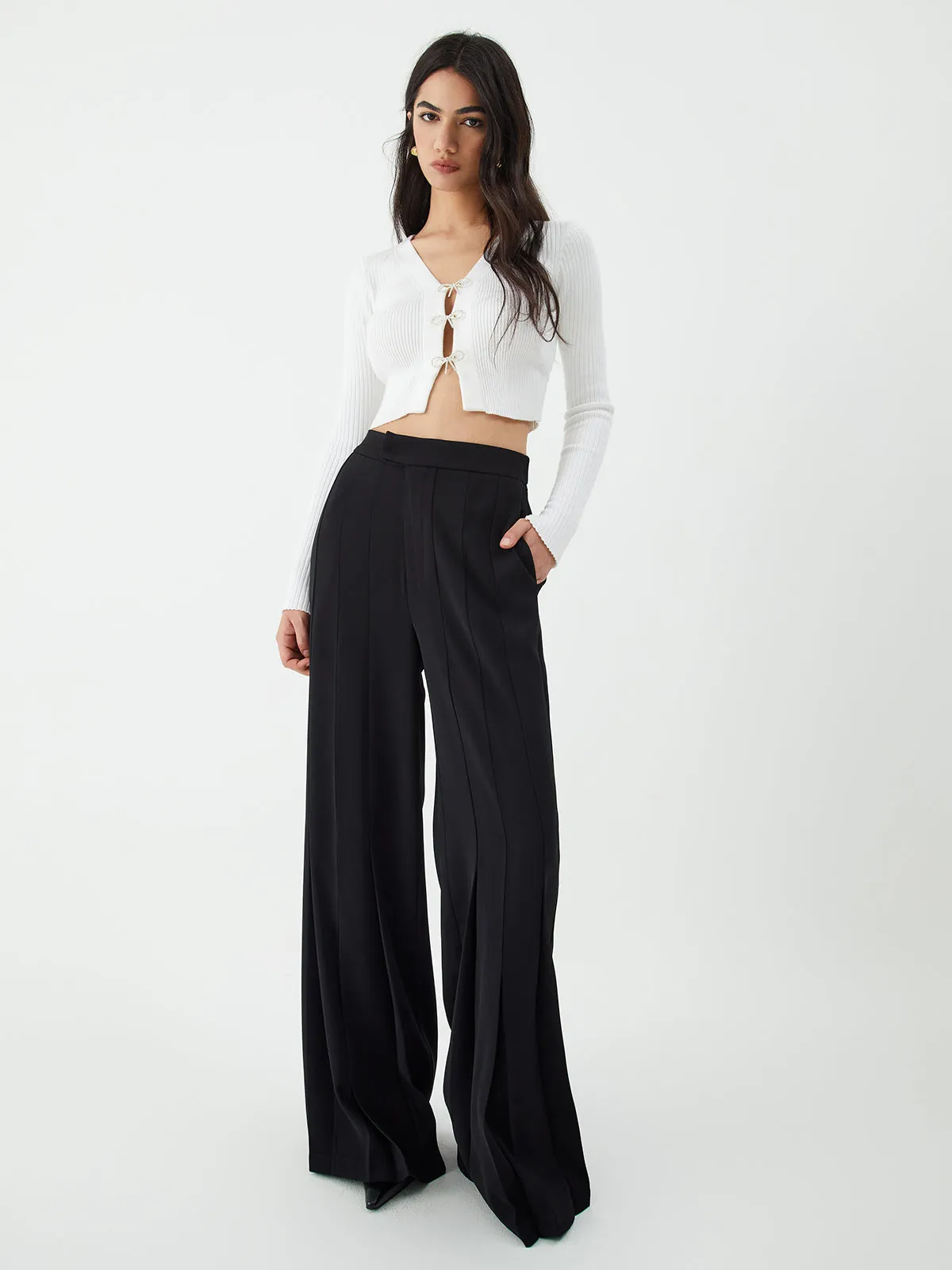 Pleated Wide Graceful Leg Pants