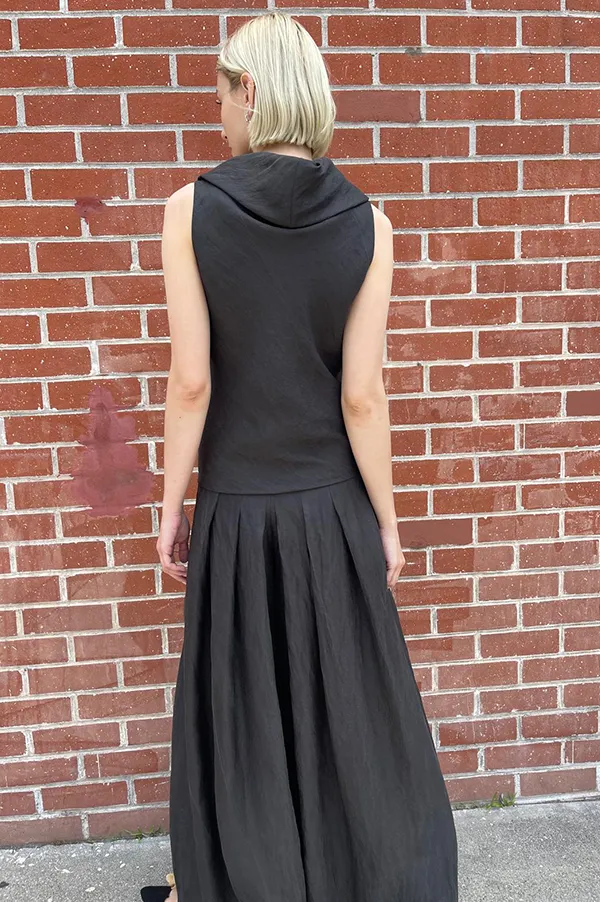 Pleated Wide Leg Pants in Black