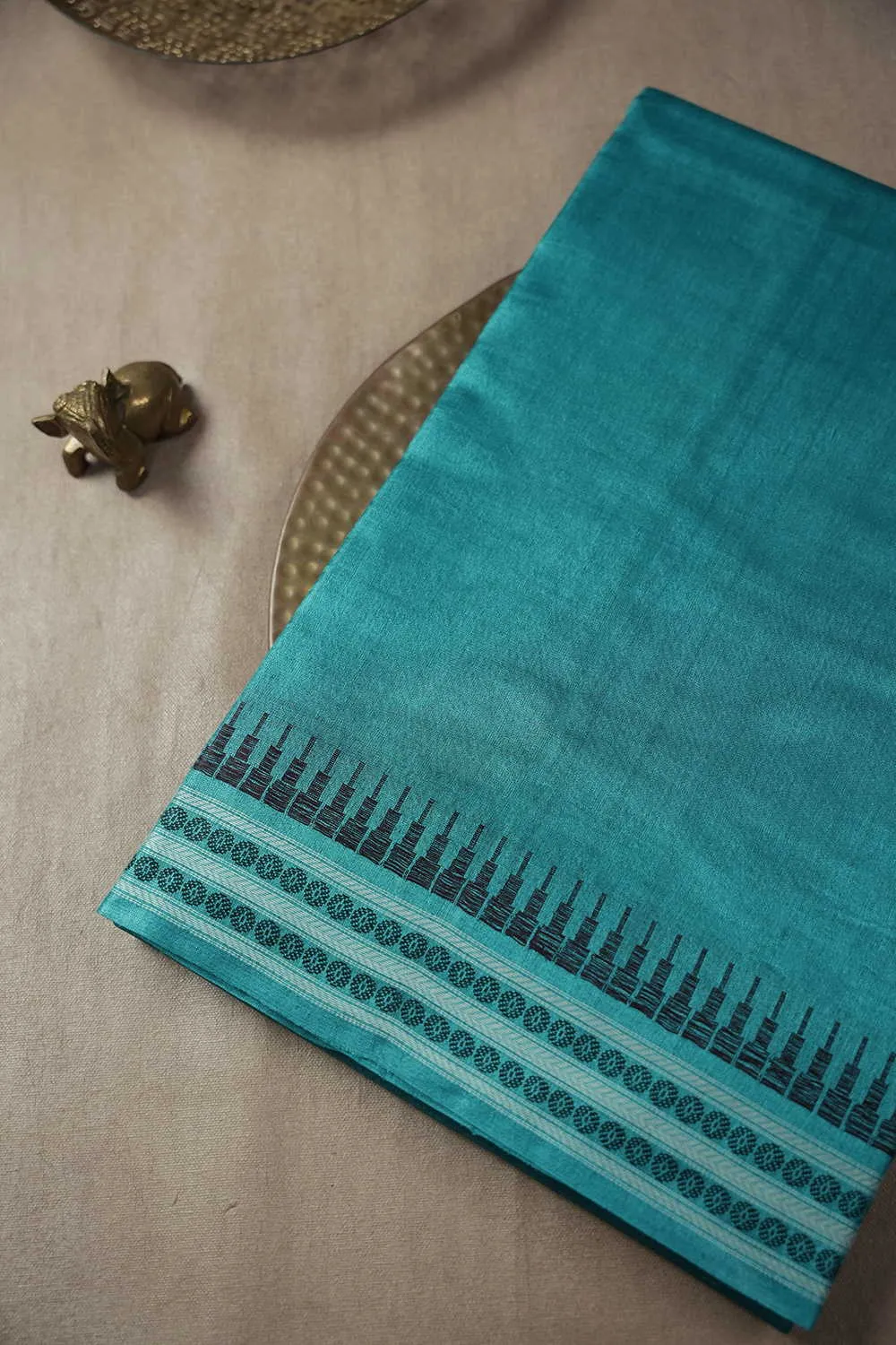 Ramar Blue Handwoven Tussar saree