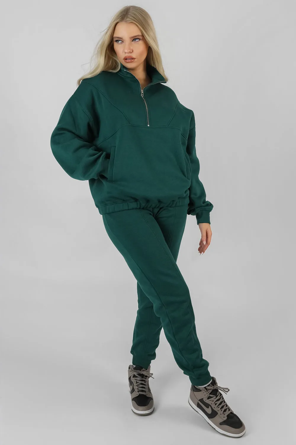 Seam Front 90S Joggers Forest Green