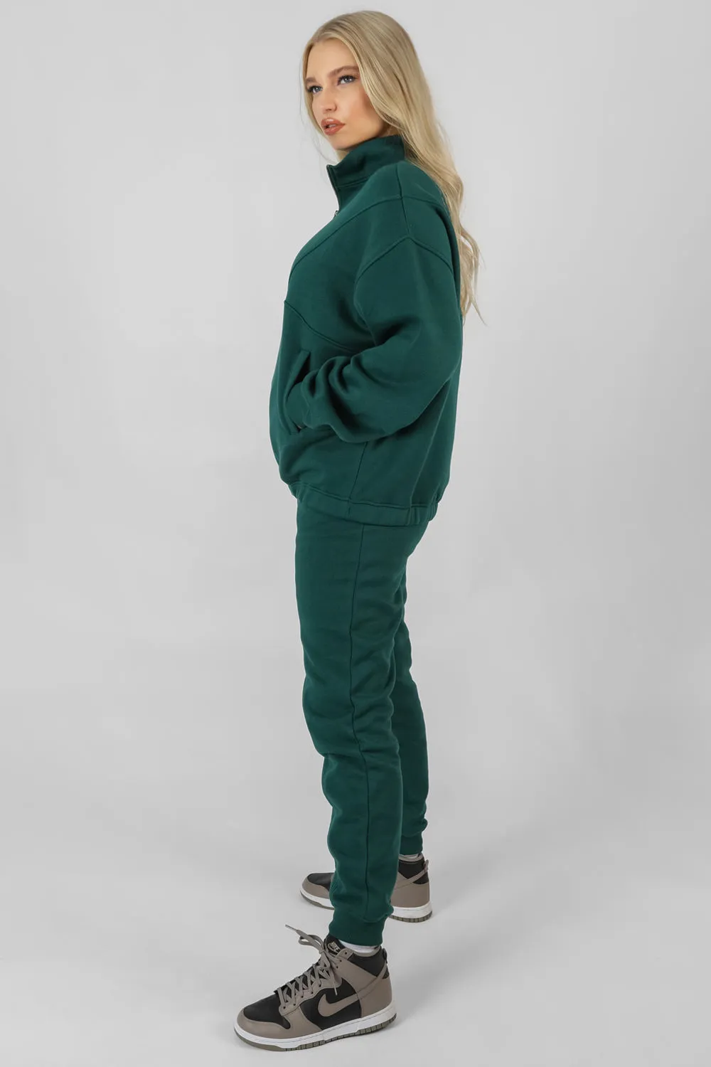 Seam Front 90S Joggers Forest Green