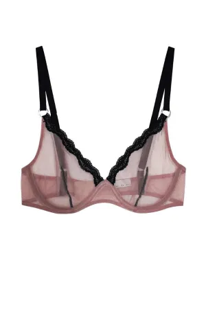 Sheer Tulle Demi Bra- Petal