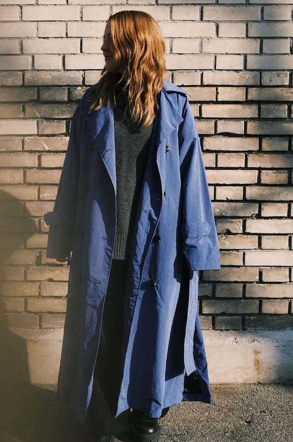 trench coat - kalvi - embassy blue