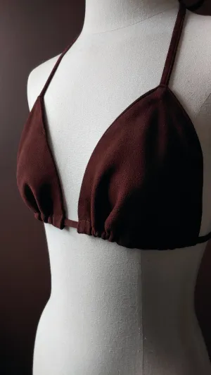 W Magazine Darice Sheep Suede or Leather Triangle Bikini Top | Matching Ties