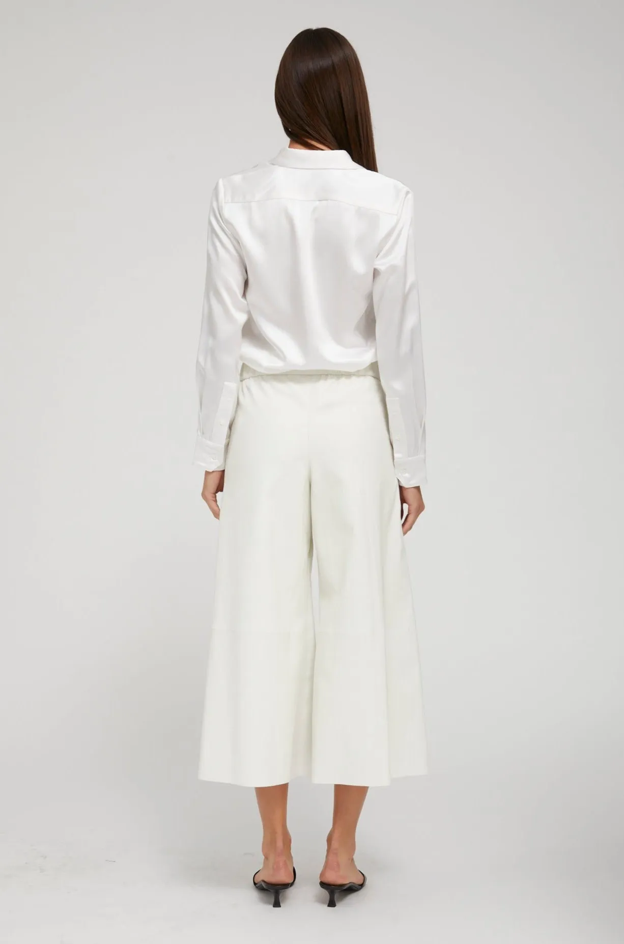 White Leather Culotte