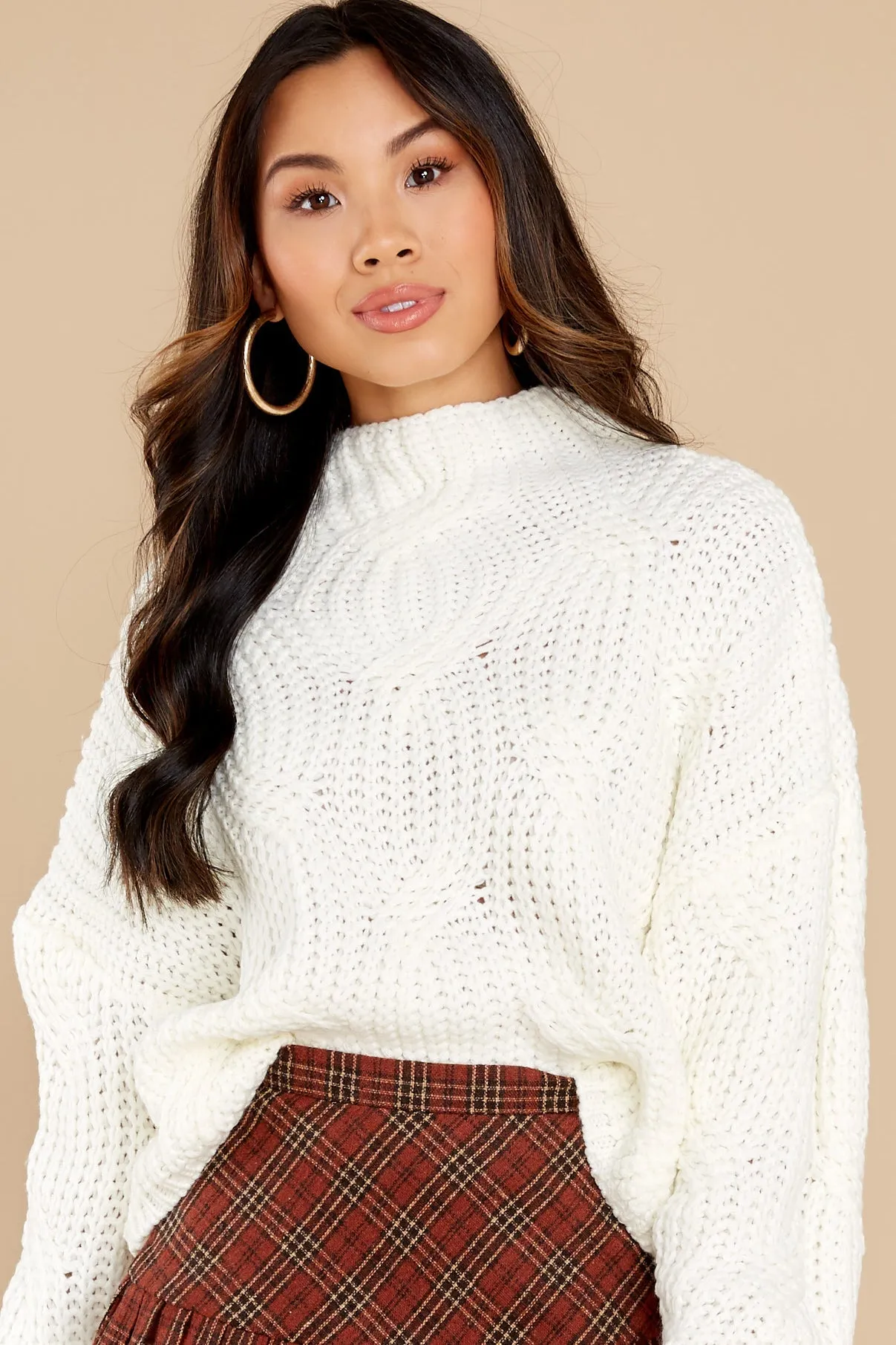 Wish On A Star Ivory Crop Sweater